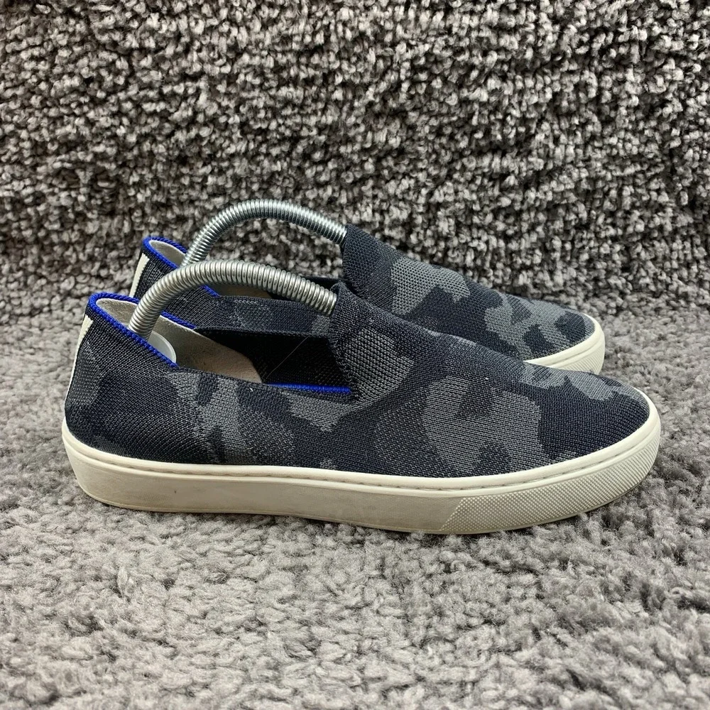 Rothy's The Sneaker Gray Camo Slip On Round Toe Flats Shoes Womens Size 6.5